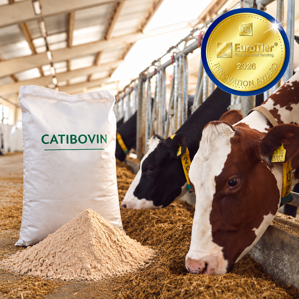 CatiBovin von PerformaNat im Kuhstall mit Goldmedaille des EuroTier Innovation Award 2026
